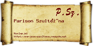 Parison Szultána névjegykártya